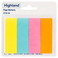 Highland 6719-4A Page Markers 22.2x73mm 4 Pack