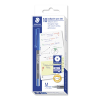 Staedtler 430 Stick Ballpoint Pen Medium Blue Box 10
