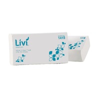 Livi Essentials Ultraslim Towel 24cm x 24cm 2 Ply 150 Sheets Carton 16