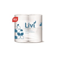 Livi Essentials Toilet Paper 2 Ply 250 Sheet 4 Pack Carton 12