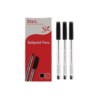 Stat Ballpoint Pen Medium 1.0mm Black Box 12