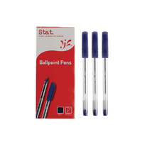 Stat Ballpoint Pen Medium 1.0mm Blue Box 12