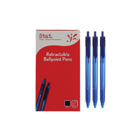Stat Retractable Ballpoint Pen Medium 1.0mm Blue Box 12