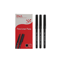 Fineliner Pen Fibre Tip 0.4mm Black Box 12