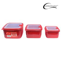 Connoisseur Microwave Containers Red Pack 3