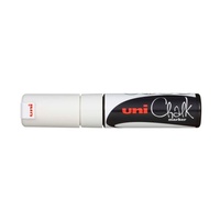Uni Chalk Marker 8mm Chisel Tip White