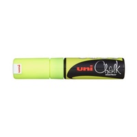Uni Chalk Marker 8mm Chisel Tip Fluoro Yellow