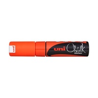 Uni Chalk Marker 8mm Chisel Tip Fluoro Orange