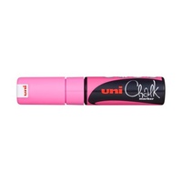 Uni Chalk Marker 8mm Chisel Tip Fluoro Pink