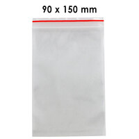 Resealable Clear Poly Bags 90mm x 150mm Pack 100 