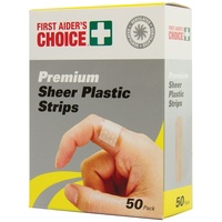 First Aider's Choice Premium Sheer Plastic Strips Pack 50