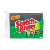 3M Scotch-Brite Scourer Sponge Heavy Duty Pack 2