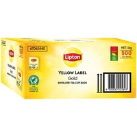 Lipton Yellow Label Quality Black Enveloped Tea Cup Bags Box 500