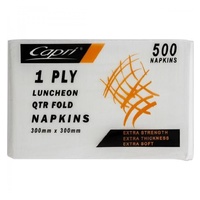 Capri 1 Ply Lunch Napkin White QTR Fold 300x300mm Carton 3000