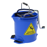 Edco Metal Wringer Mop Bucket 15 Litre Blue