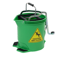 Edco Metal Wringer Mop Bucket 15 Litre Green