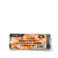 Garbage Bag All Purpose 72-75L Black Roll of 25