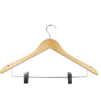 Standard Natural Wooden Hanger With Clips Carton 100