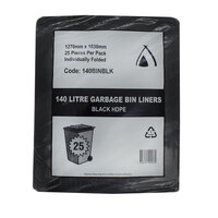 Garbage Bags HDPE 140L Black Carton 200