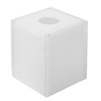 Tissue Box Cover Square White Resin
