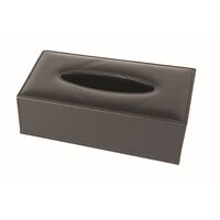 Premium Leatherette Tissue Box Cover Rectangular Black