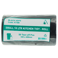 Kitchen Tidy Bags 18L Black Carton 1000
