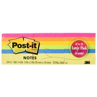 Post-It Notes 76 x 76 Neon Bulk Pack 24
