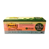Post-It Notes 76 x 76 Greener Recycled Bulk Pack 24