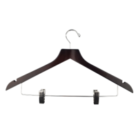 Wooden Hanger Standard With Clips Black Carton 100