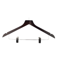 Wooden Hanger Anti-Theft With Clips Black Carton 100